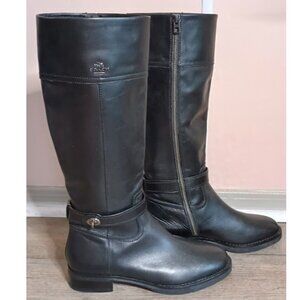 Coach Eva Skinny Calf Leather Riding Boots